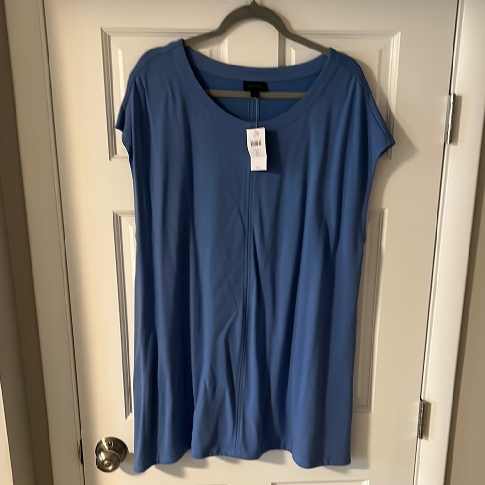 J Jill Wearever, NWT
Hyacinth Blue, Cap Sleeved Tunic, Quality Knit Top, Size 2X